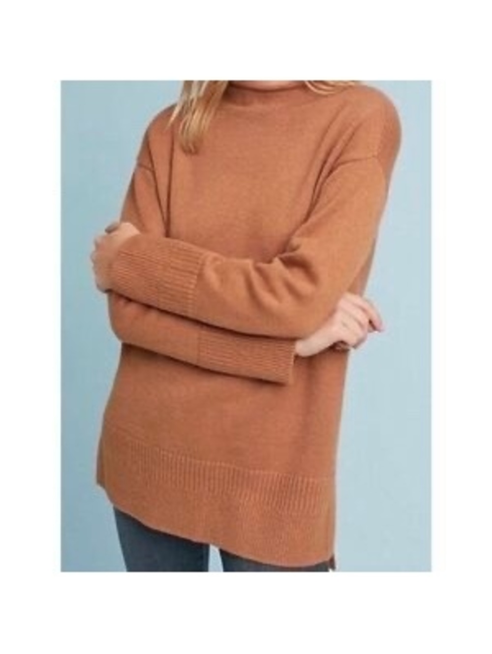 Moth by Anthropologie Saskia Mock-Neck Tunic Sweater